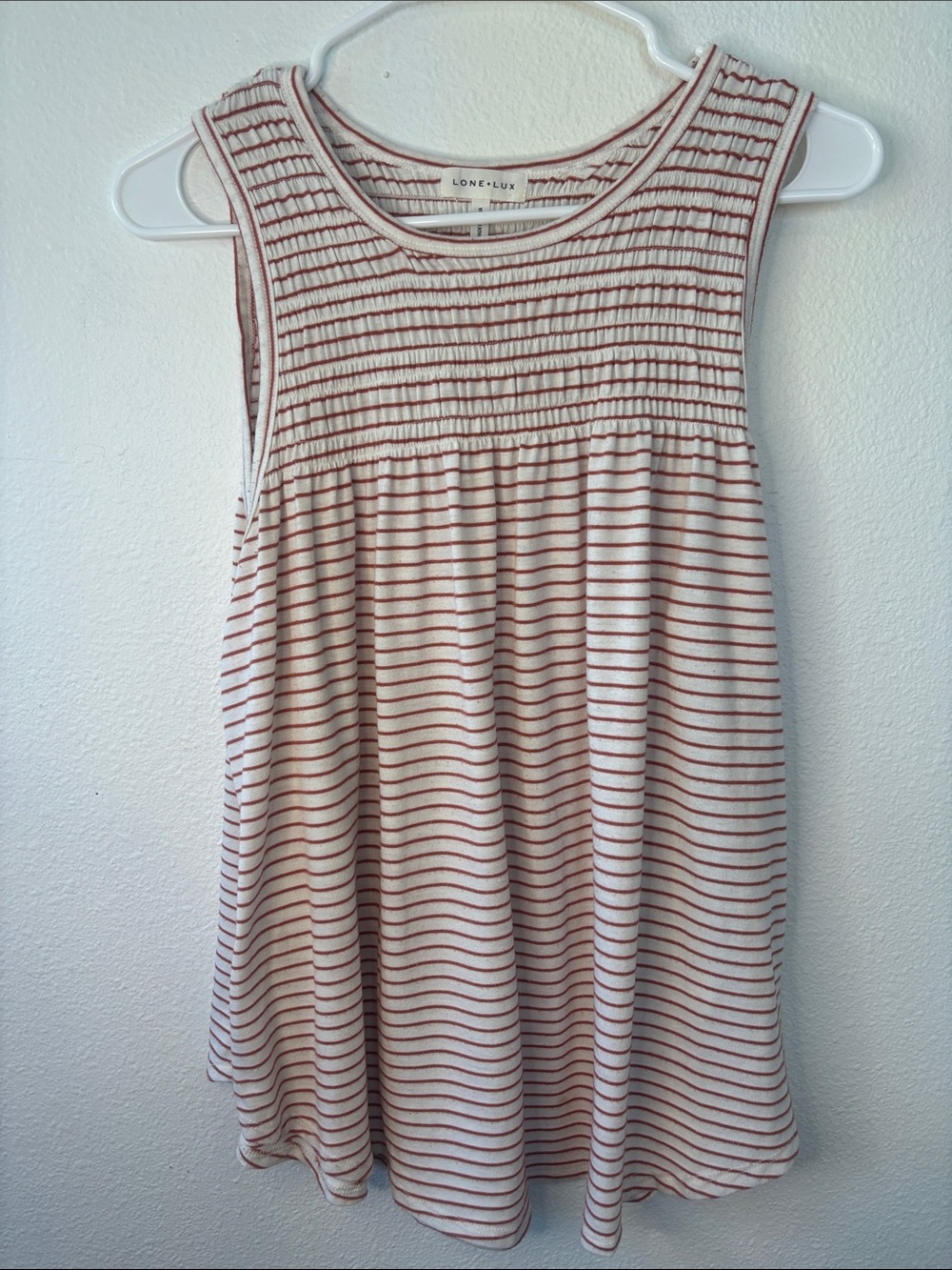 Cream and Rust Striped Tank -559sku